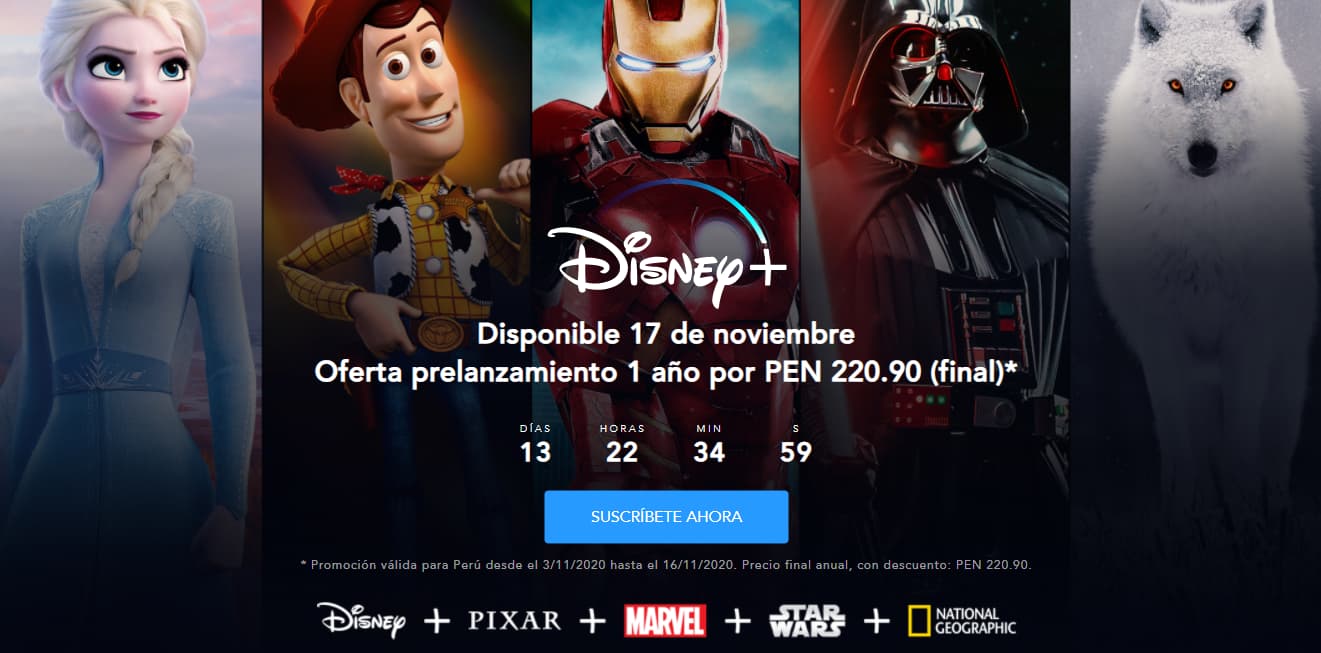 Disney + Fecha de llegada a Perú, precio y estrenos precios latam