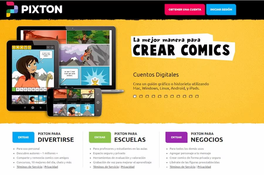 Pixton herramientas para crear clases online