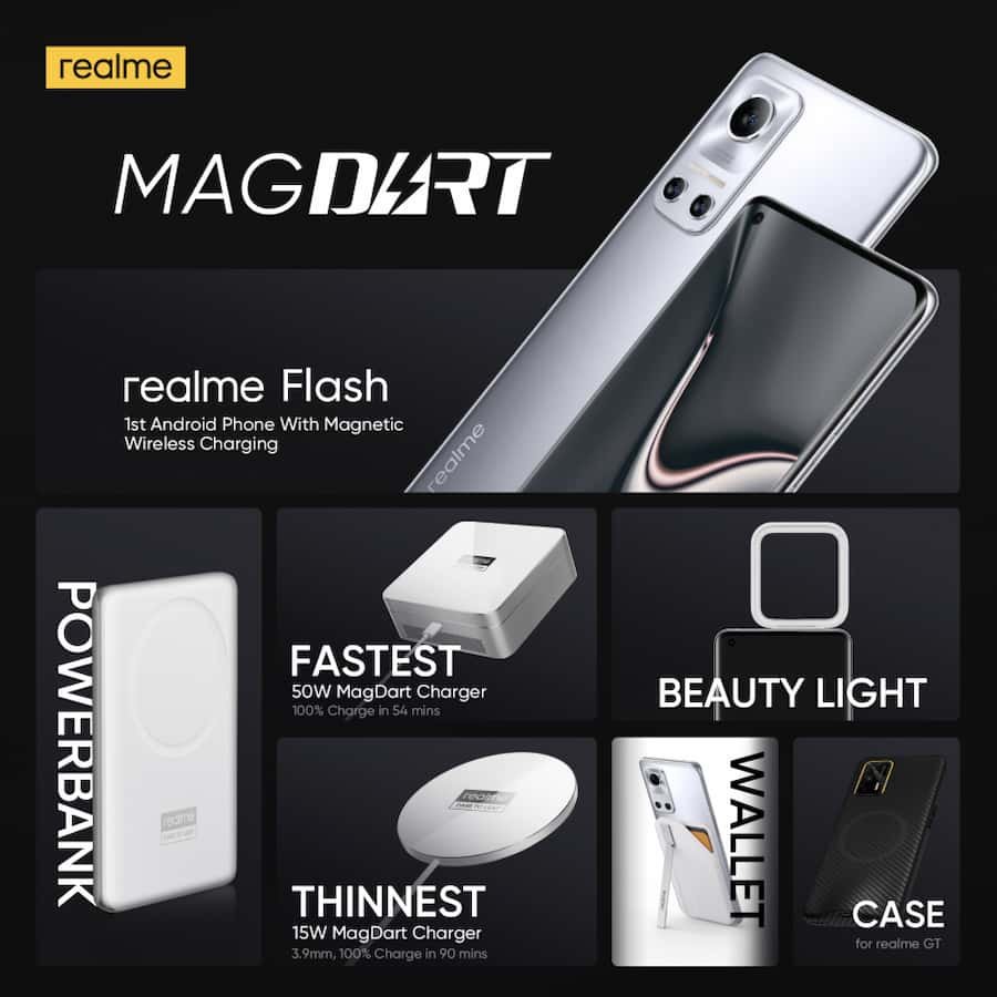 realme presentó MagDart, el primer cargador magnético inalámbrico para Android nuevo